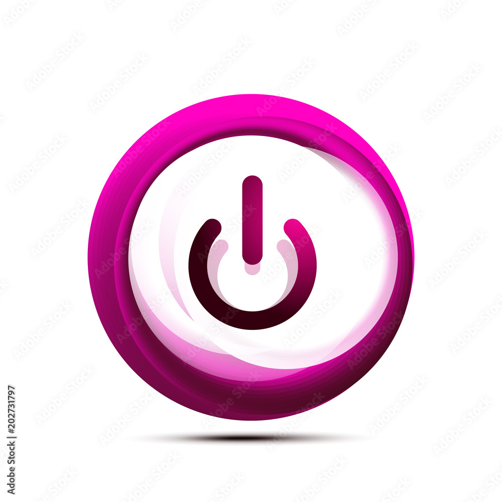 Glass transparent effect power start button, on off icon, vector UI or app symbol design Glass transparent effect power start button, on off icon, vector UI or app symbol design