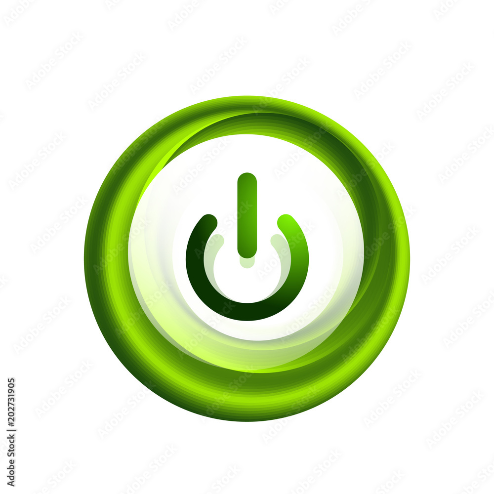 Glass transparent effect power start button, on off icon, vector UI or app symbol design Glass transparent effect power start button, on off icon, vector UI or app symbol design
