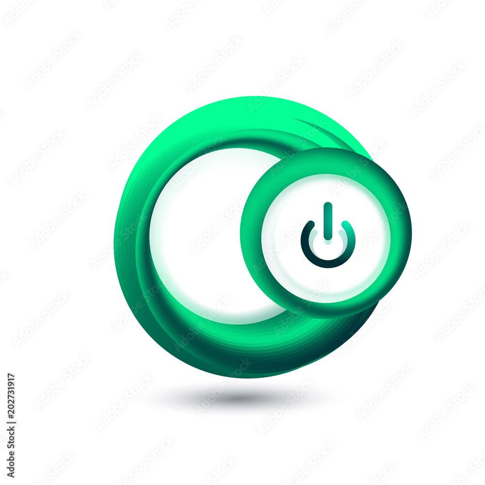Glass transparent effect power start button, on off icon, vector UI or app symbol design Glass transparent effect power start button, on off icon, vector UI or app symbol design