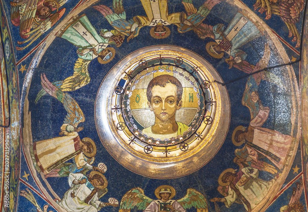 Interior of the Savior on Blood. Mosaic of South-Eastern dome 