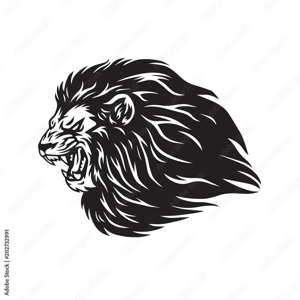 Lion Head Logo Vector Mascot 