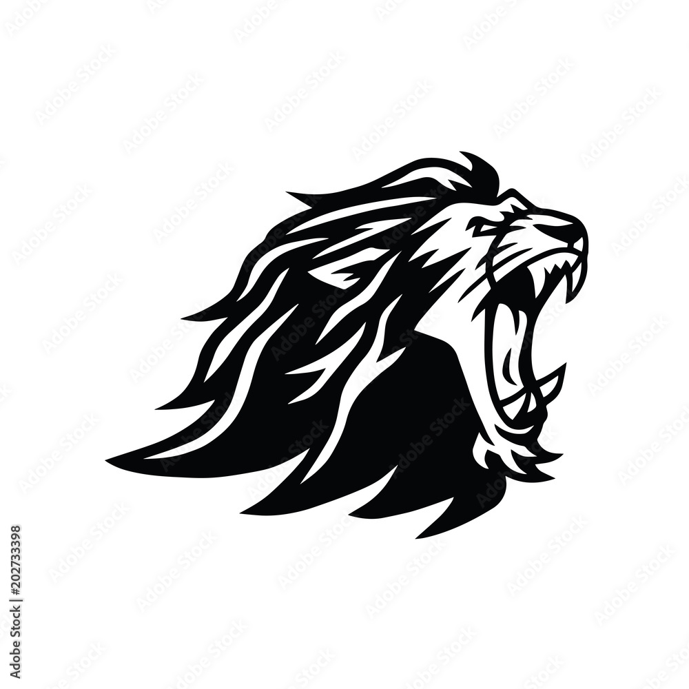 Roaring Lion Head Logo Vector