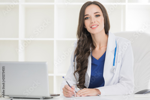 Doctor in clinical office
