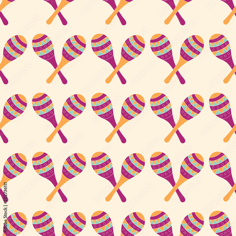 Seamless pattern with hand drawn maraca Seamless pattern with hand drawn maraca
