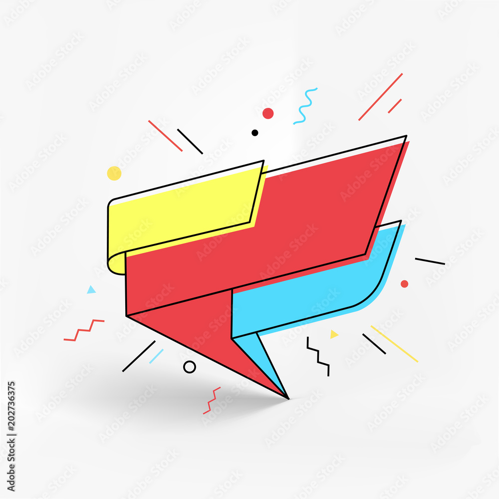 Φωτογραφία Flat Promotion Ribbon Banner, Price Tag, Hipster Sale Sticker, Badge, Poster