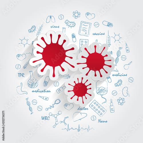 Icons For Medical Specialties. Allergology, Allergens And Allergy Concept. Vector Illustration With Hand Drawn Medicine Doodle. Hypersensitivity, Asthma, Intolerance, Antihistamines, Allergologist