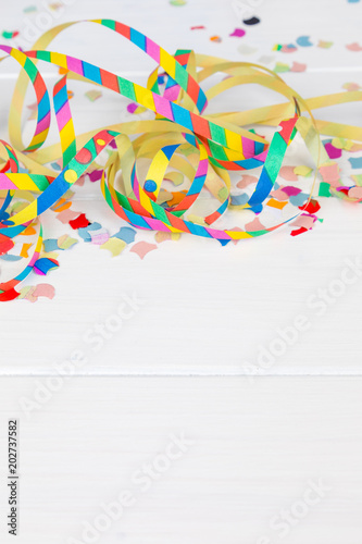 carnival party background with confetti frame
