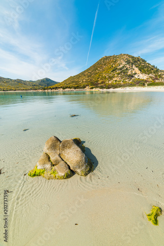 Rocks and sand in Punta Molentis