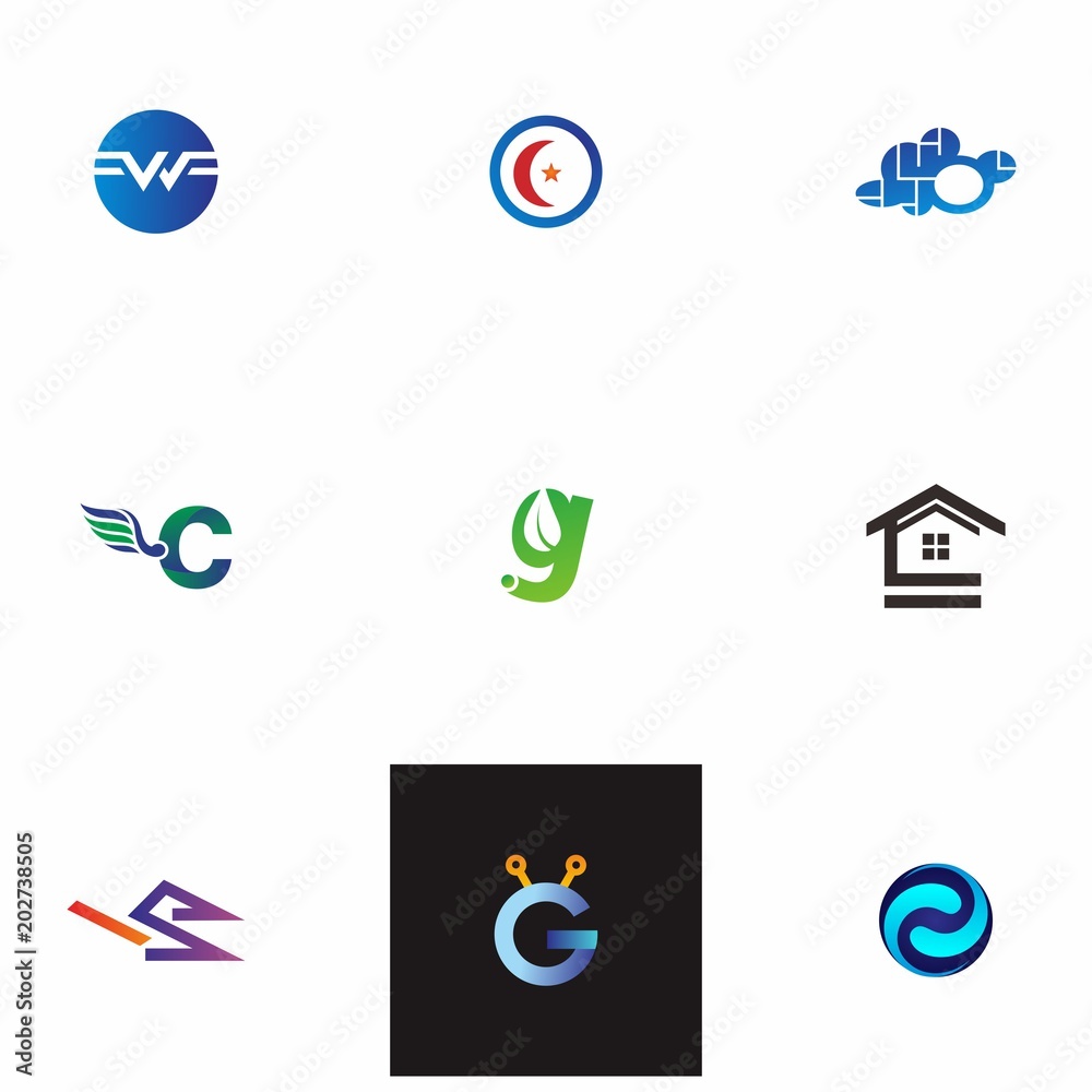 logo set design for icon, website, element, and company logo set design for icon, website, element, and company