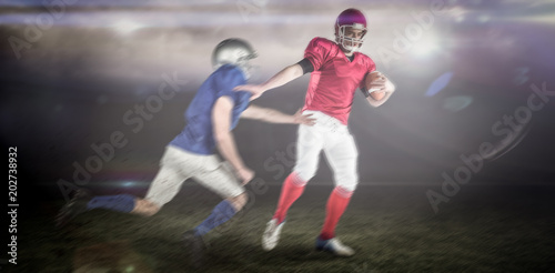 American football players against sports pitch © vectorfusionart