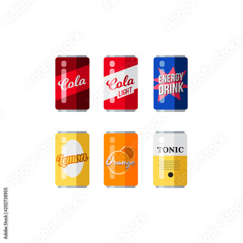 Drink Cans Vector Icons
