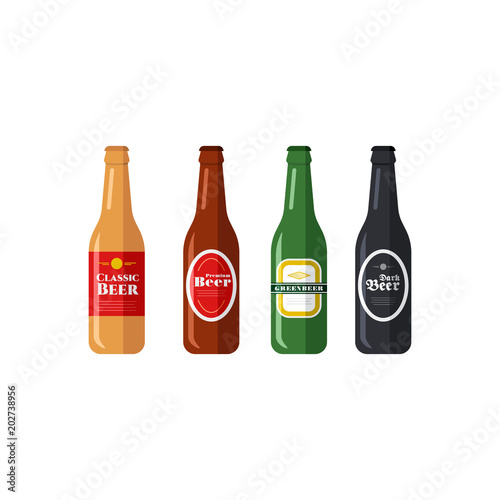 Beer Bottles Vector Icons