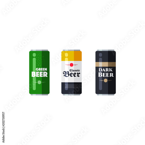 Beer Cans Vector Icons