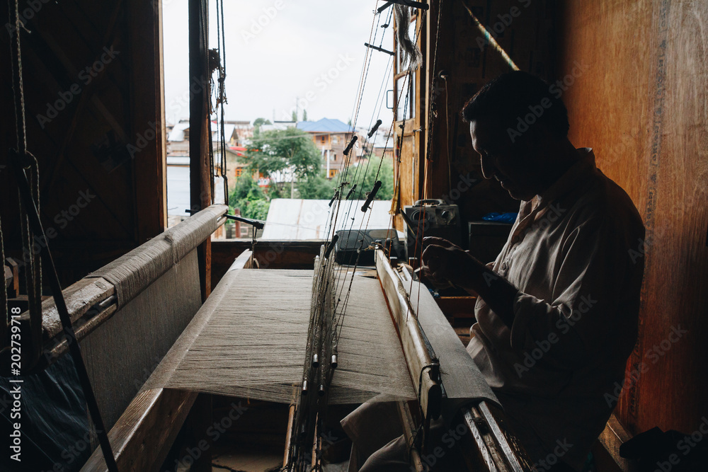 Pashmina making in Srinagar India Pashmina making in Srinagar India