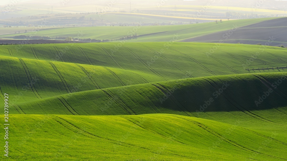 Moravian Tuscany – beautiful spring landscape in south Moravia near Kyjov town. Czech Republic - Europe.