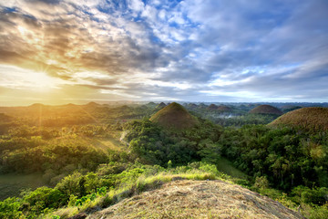 Fotobehang Heuvel Chocolate Hills op Bohol Filipijnen  © Maygutyak