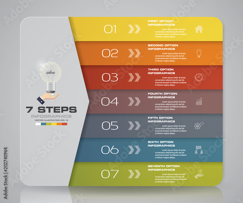 Simple&editable 7 steps process. Infographics element for presentation. EPS 10.