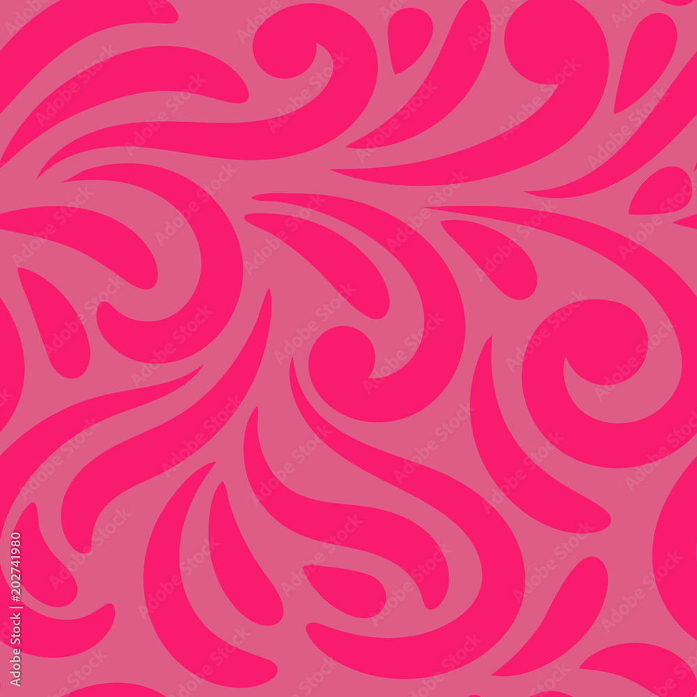Pink curly seamless pattern. Swirl background. Vector illustration. Pink curly seamless pattern. Swirl background. Vector illustration.