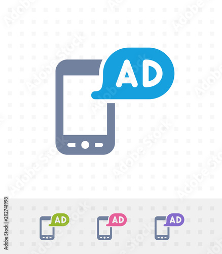 Ad On Phone - Tap Duo Icons. A professional, pixel-perfect icon.