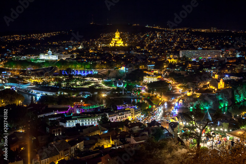 View to night Tbilisi, Georgia © Maygutyak