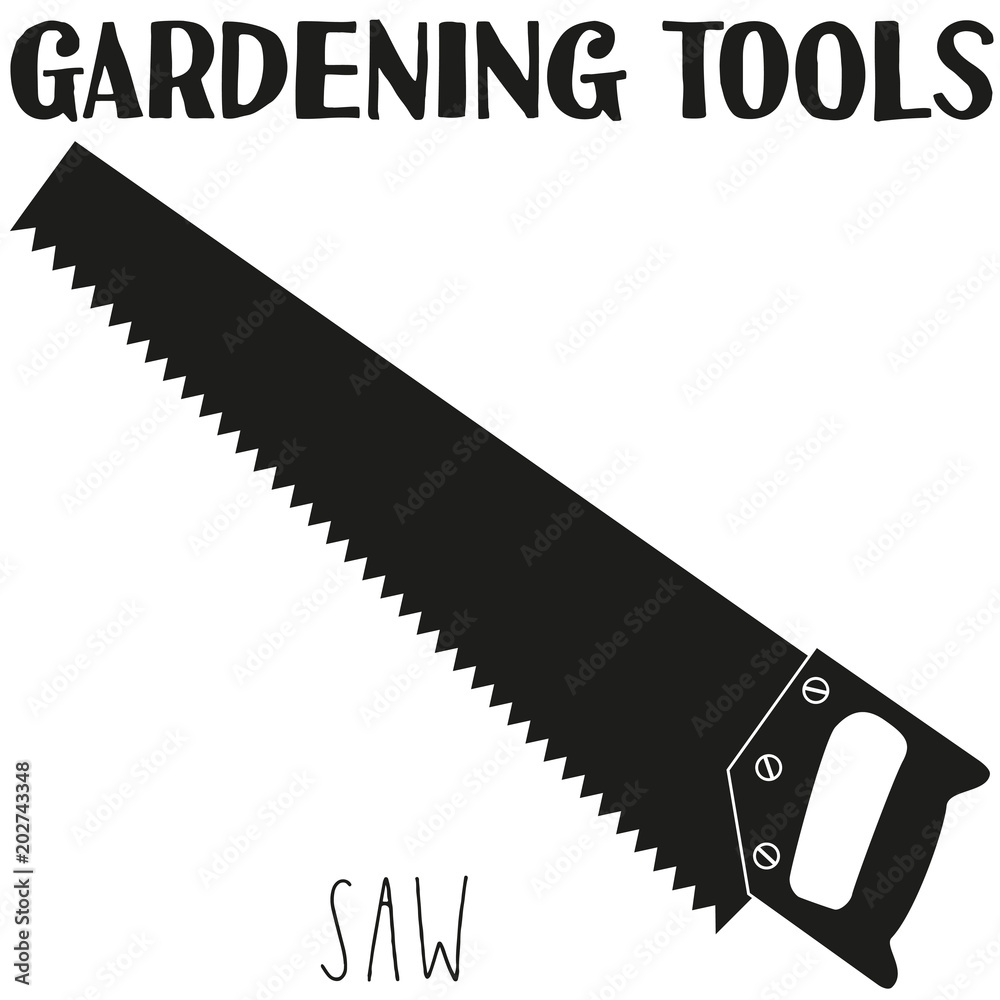 Black and white saw silhouette Black and white saw silhouette
