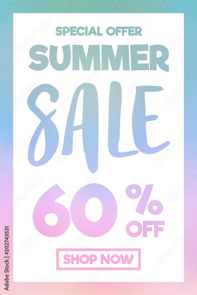 Plakat Vibrant coloured background for Summer Sale. Vector.