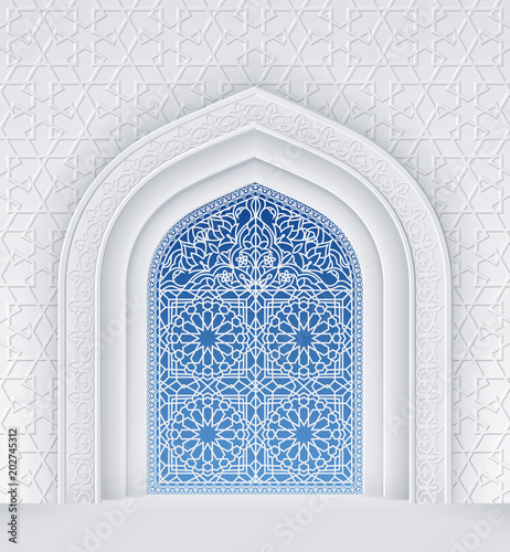 Islamic Design Arch with Ornate Doors