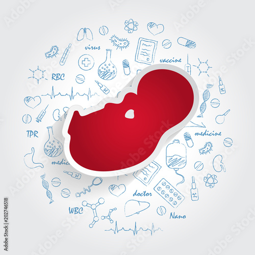 Icons For Medical Specialties. Neonatology And Baby Concept. Vector Illustration With Hand Drawn Medicine Doodle. Infant, Newborn, Pediatrician, Birth