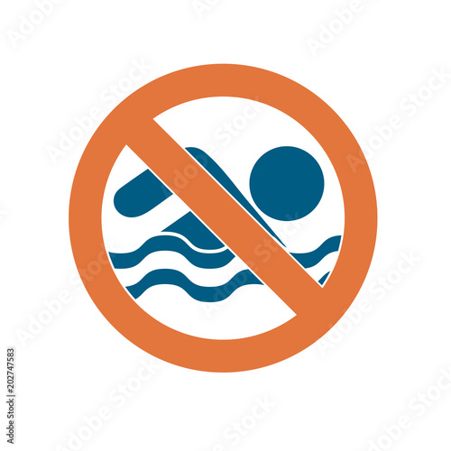 No swimming prohibition sign icon
