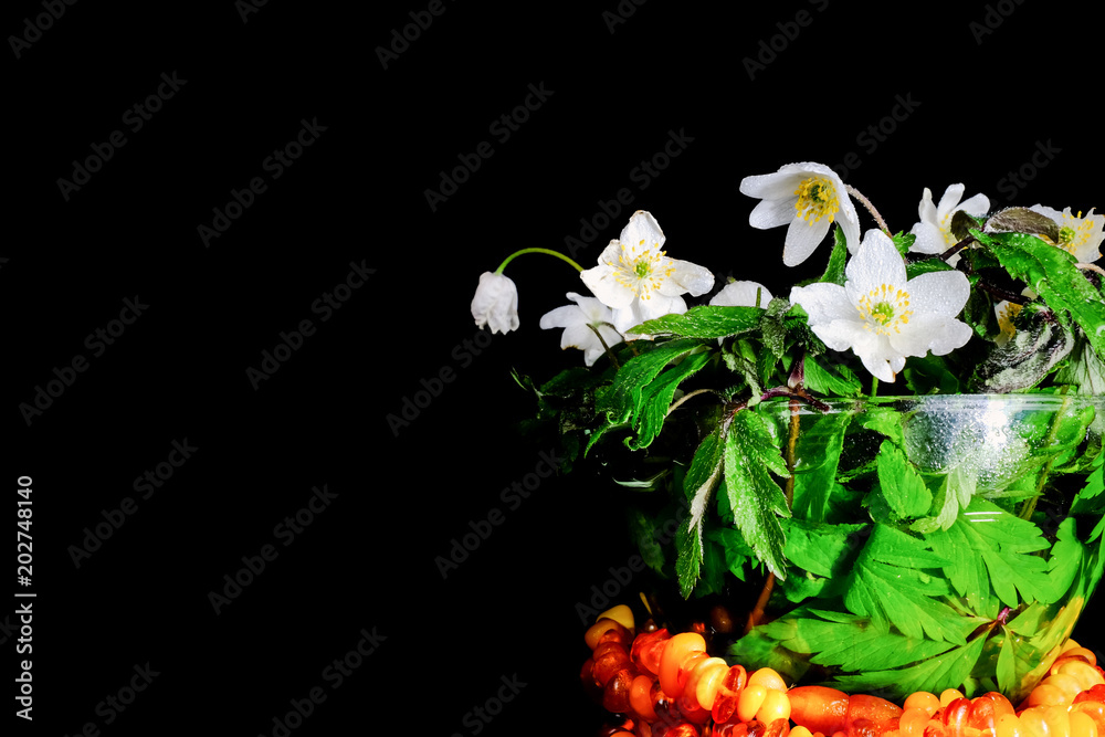 Bouquet of wildflowers in a vase.