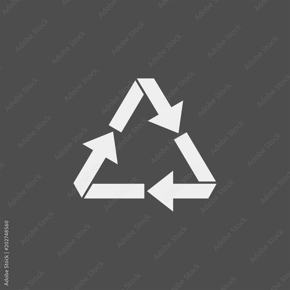 Recycling flat vector icon. Arrows flat vector icon Recycling flat vector icon. Arrows flat vector icon
