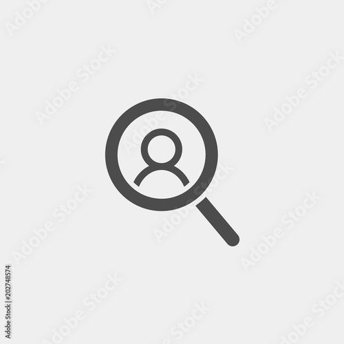 Employee search flat vector icon