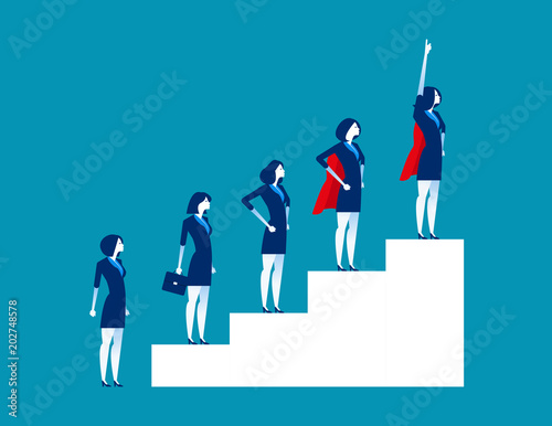 Business leadership and teamwork. Concept business vector illustration. Flat character cartoon style.