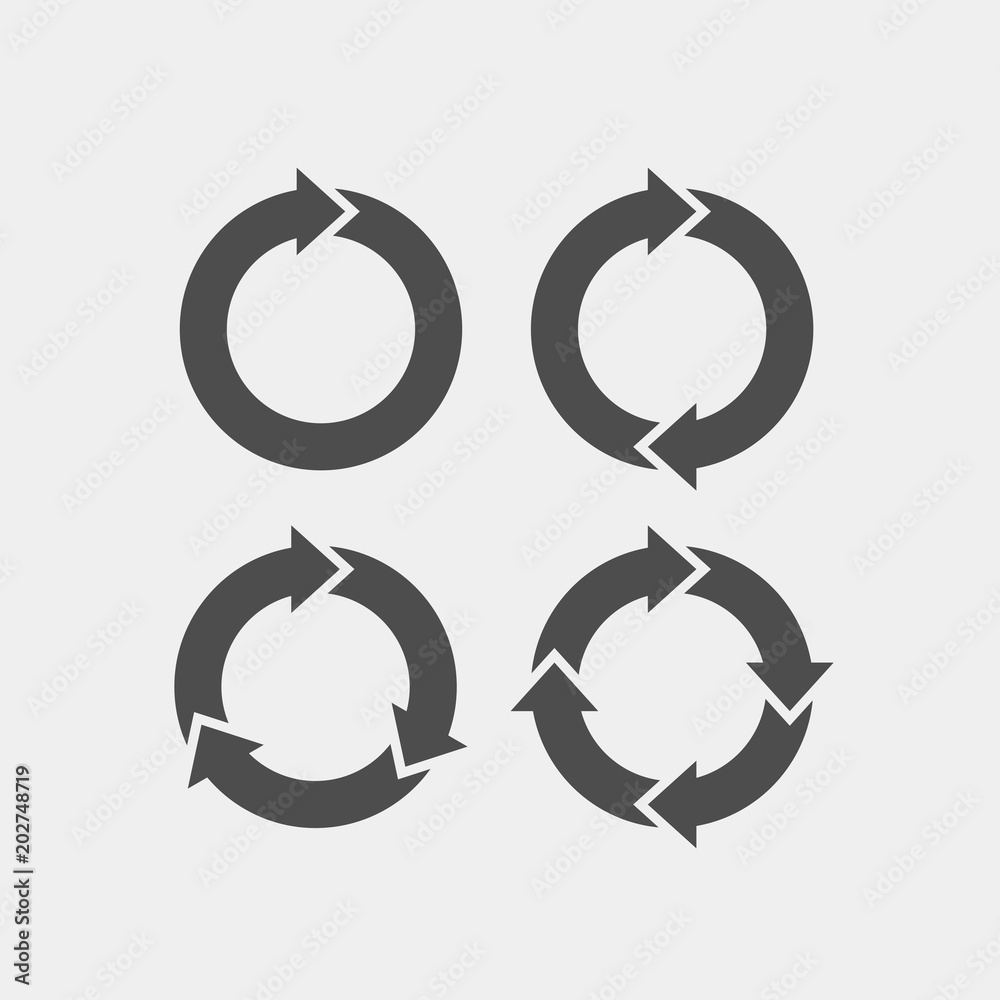 Recycling flat vector icons set. Arrows flat vector icons set Recycling flat vector icons set. Arrows flat vector icons set
