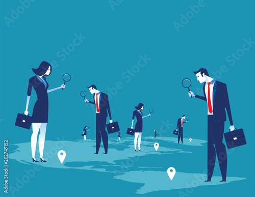 Investor. Business people searching for investment. Concept business character vector illustration.