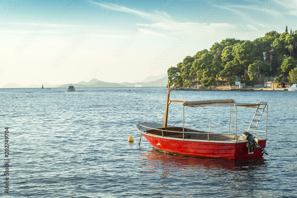 The areal view on harbour in Cavtat -Croatia