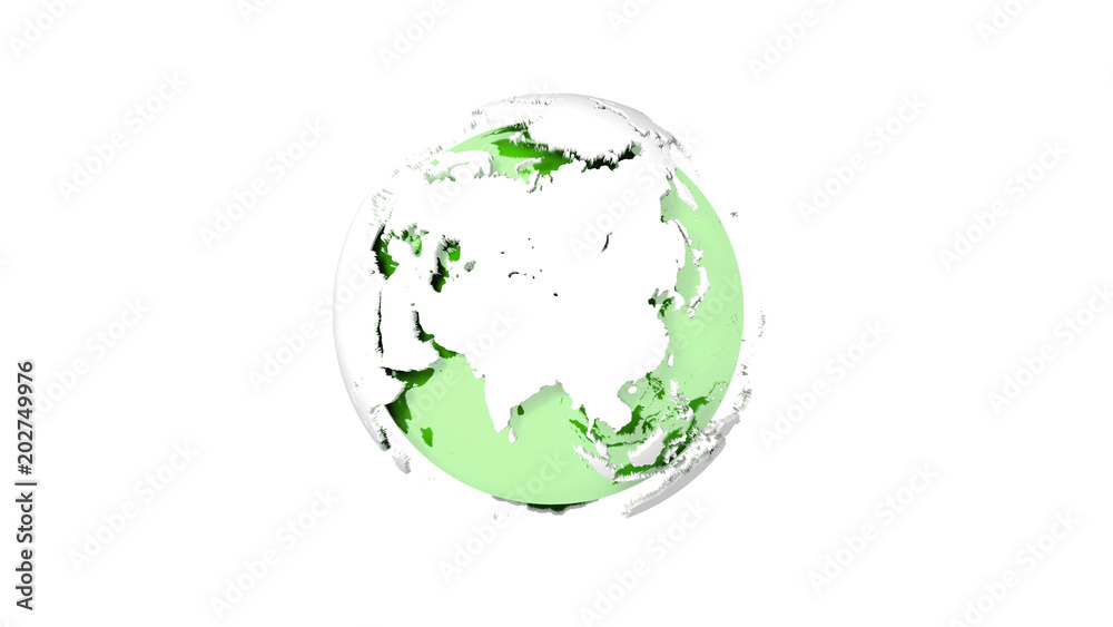 3d abstract planet earth with continents isolated