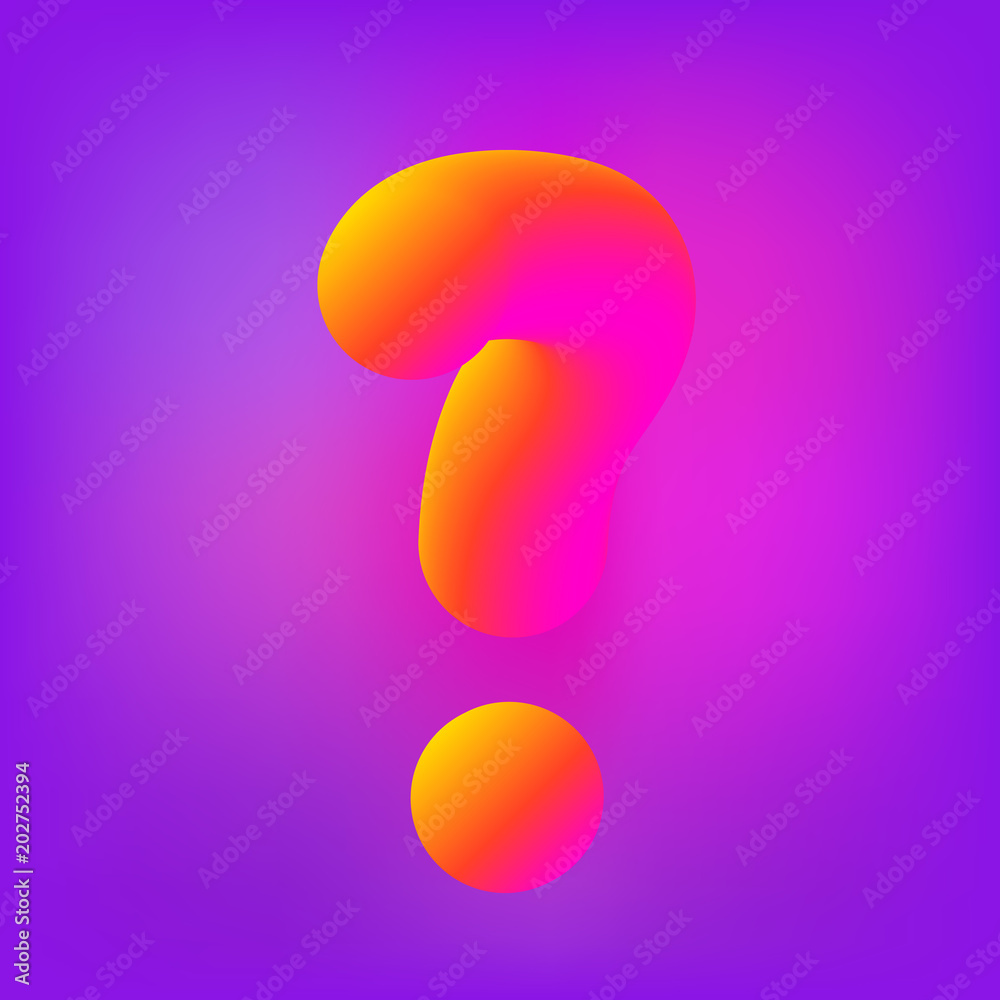 3D question stylized mark. Vector illustration. 3D question stylized mark. Vector illustration.
