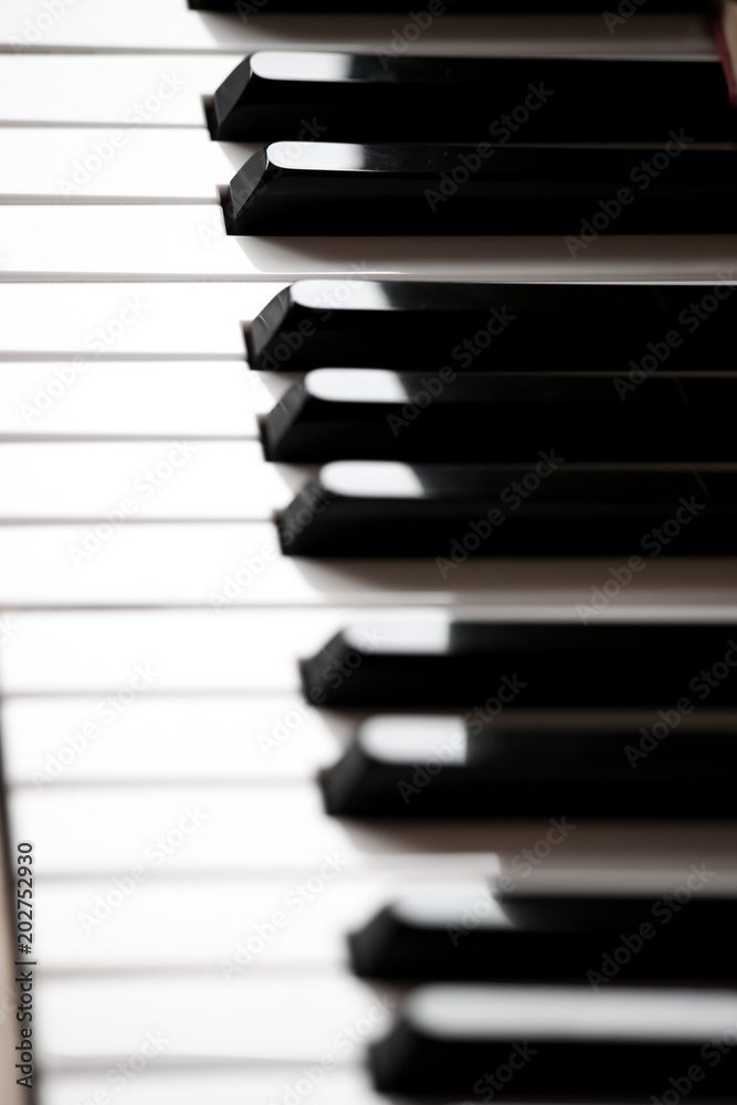 Close up shot of piano keyboard Close up shot of piano keyboard