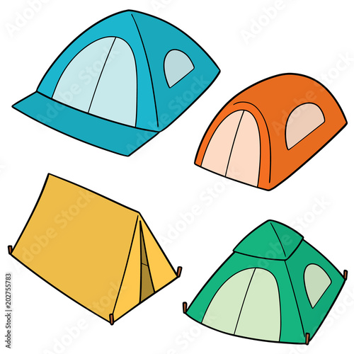 vector set of tent