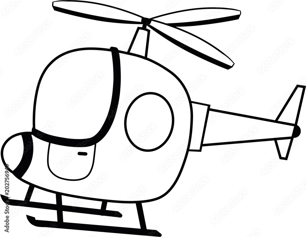 helicopter black and white clipart