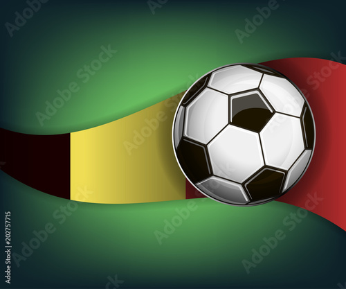Illustration with soccer ball and flag of Belgium