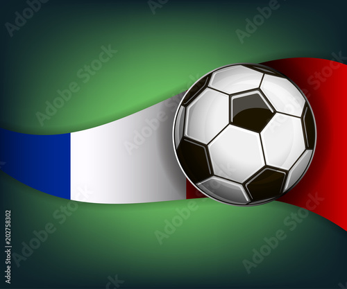 Illustration with soccer ball and flag of France
