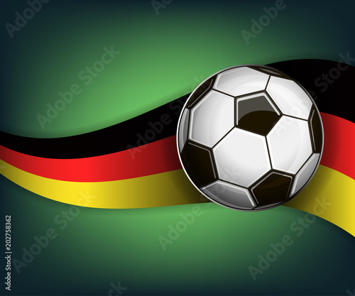 Illustration with soccer ball and flag of Germany