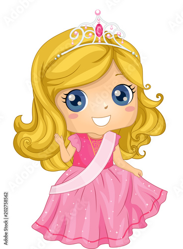 Kid Girl Beauty Queen Costume Illustration