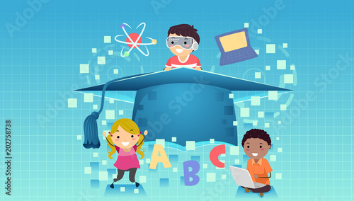Stickman Kids Learning Grad...