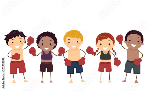 Stickman Kids Muay Thai Illustration