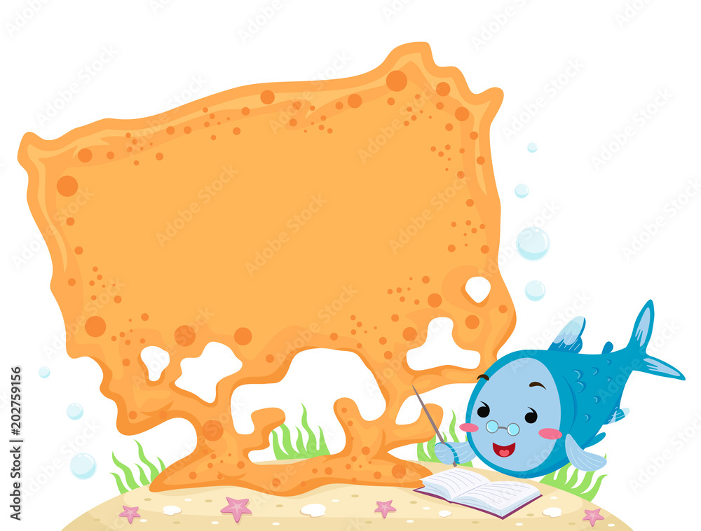 Ταπετσαρία Fish Teacher Coral Board Illustration