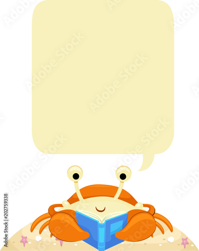 Crab Book Speech Bubble Ill...