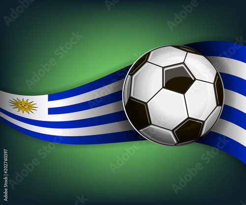 Illustration with soccer ball and flag of Uruguay